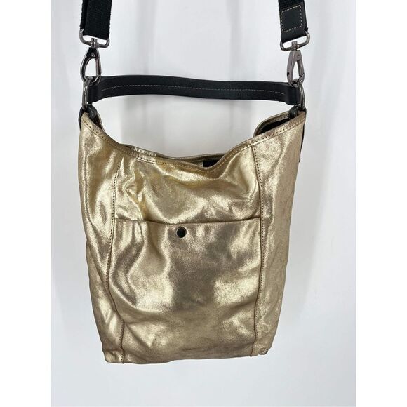 Sorpresa Women's Tote Crossbody Shoulder Bag Gold Metallic Size Large statement - Picture 9 of 11
